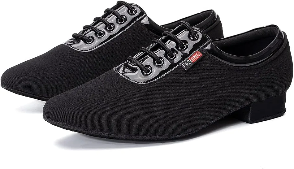 TINRYMX Men Latin Dance Shoes Lace-up Standard Ballroom Modern Tango Salsa Practice Social Dance Shoes,Model-LHD401