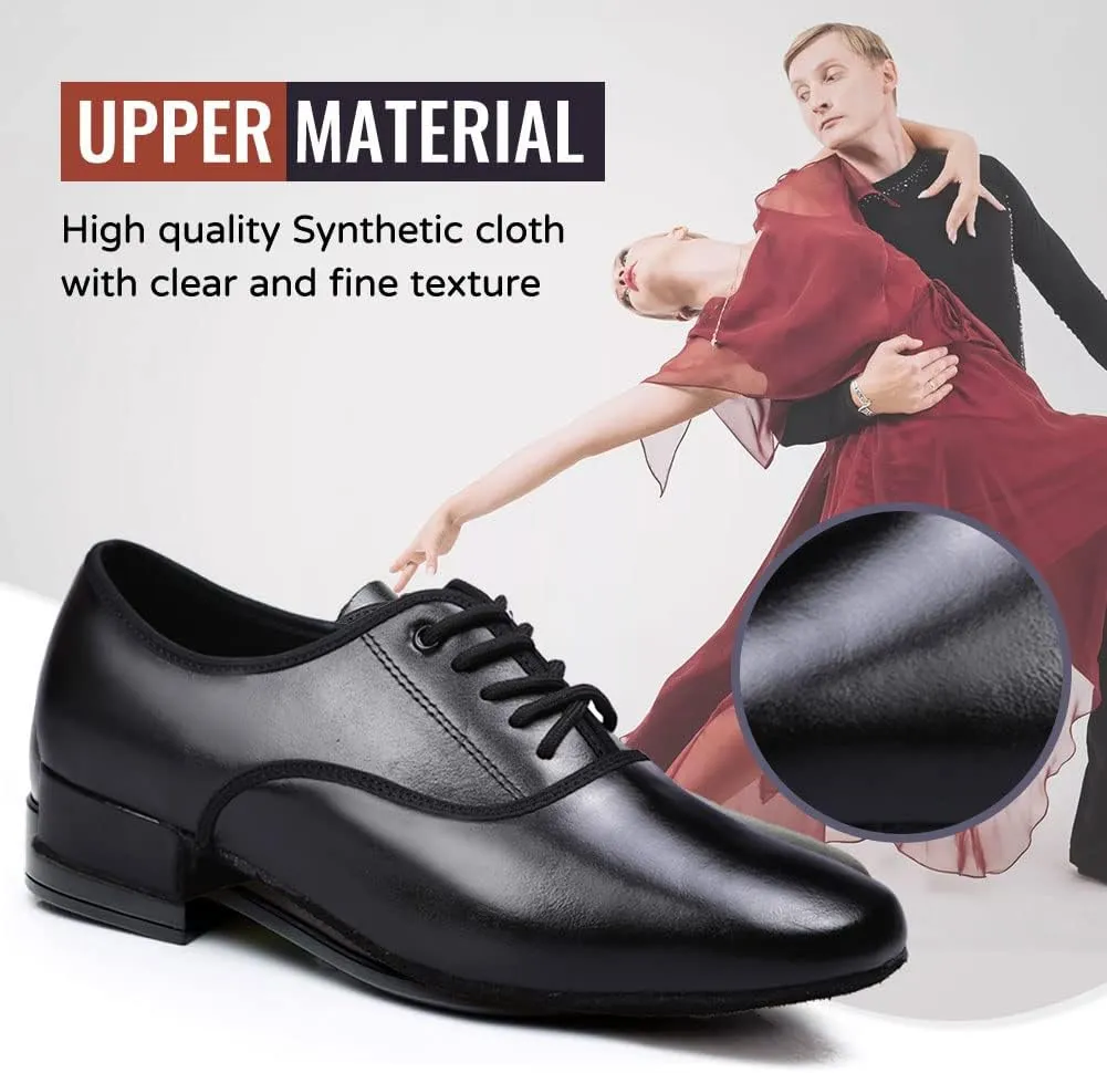 TINRYMX Men Latin Dance Shoes Lace-up Standard Ballroom Modern Tango Salsa Practice Social Dance Shoes,Model-LHD401