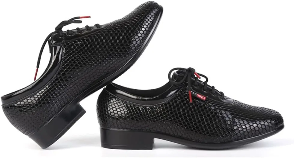 TINRYMX Men Latin Dance Shoes Lace-up Standard Ballroom Modern Tango Salsa Practice Social Dance Shoes,Model-LHD401