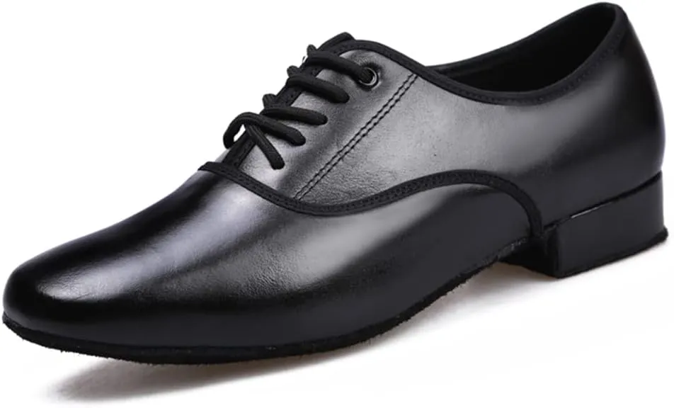 TINRYMX Men Latin Dance Shoes Lace-up Standard Ballroom Modern Tango Salsa Practice Social Dance Shoes,Model-LHD401