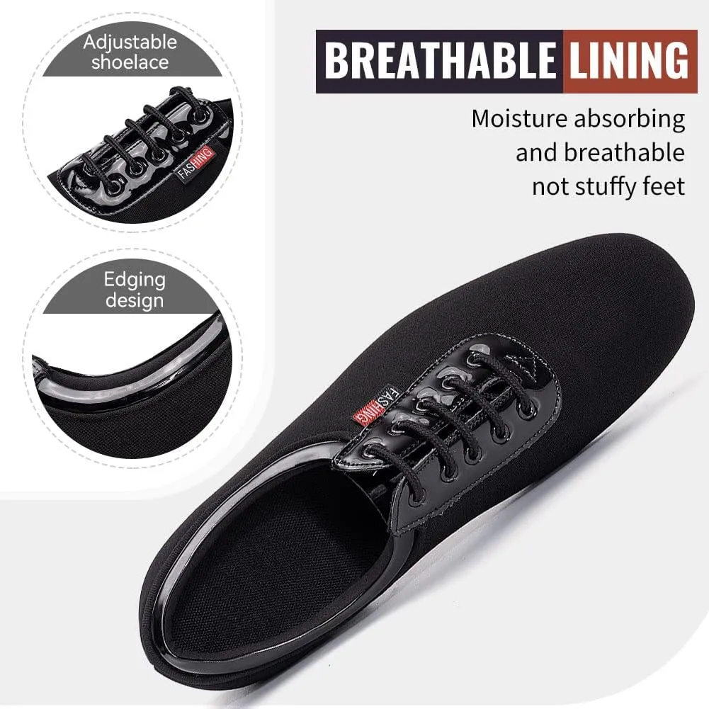 TINRYMX Men Latin Dance Shoes Lace-up Standard Ballroom Modern Tango Salsa Practice Social Dance Shoes,Model-LHD401