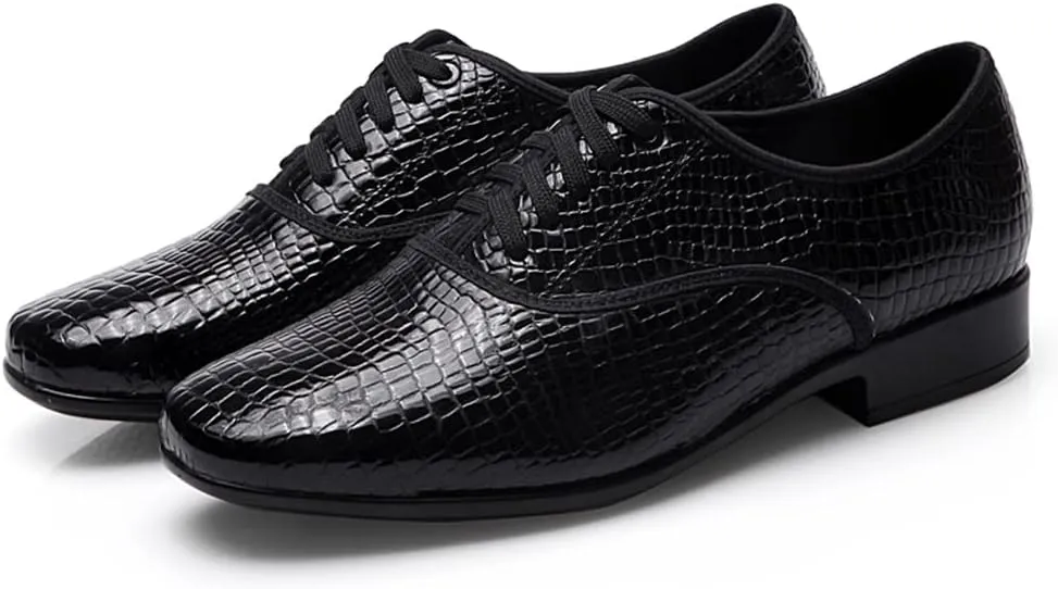 TINRYMX Men Latin Dance Shoes Lace-up Standard Ballroom Modern Tango Salsa Practice Social Dance Shoes,Model-LHD401