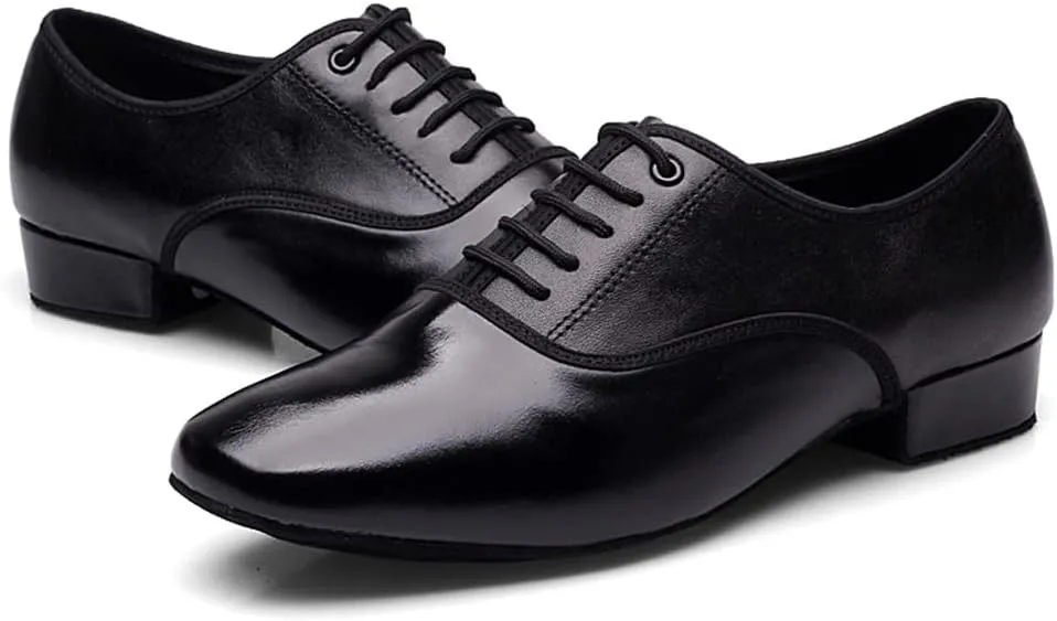 TINRYMX Men Latin Dance Shoes Lace-up Standard Ballroom Modern Tango Salsa Practice Social Dance Shoes,Model-LHD401