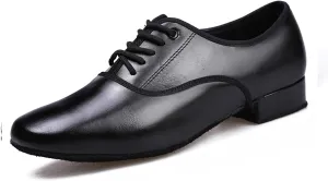 TINRYMX Men Latin Dance Shoes Lace-up Standard Ballroom Modern Tango Salsa Practice Social Dance Shoes,Model-LHD401