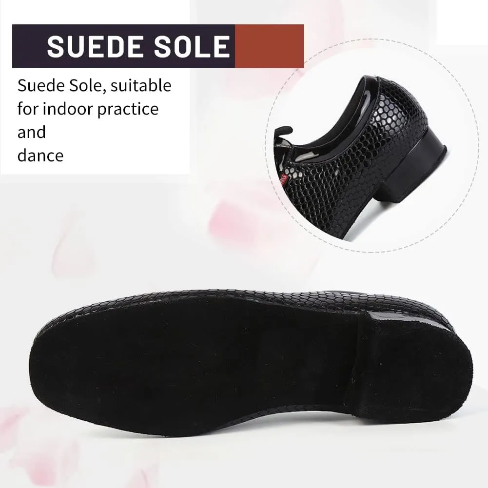 TINRYMX Men Latin Dance Shoes Lace-up Standard Ballroom Modern Tango Salsa Practice Social Dance Shoes,Model-LHD401