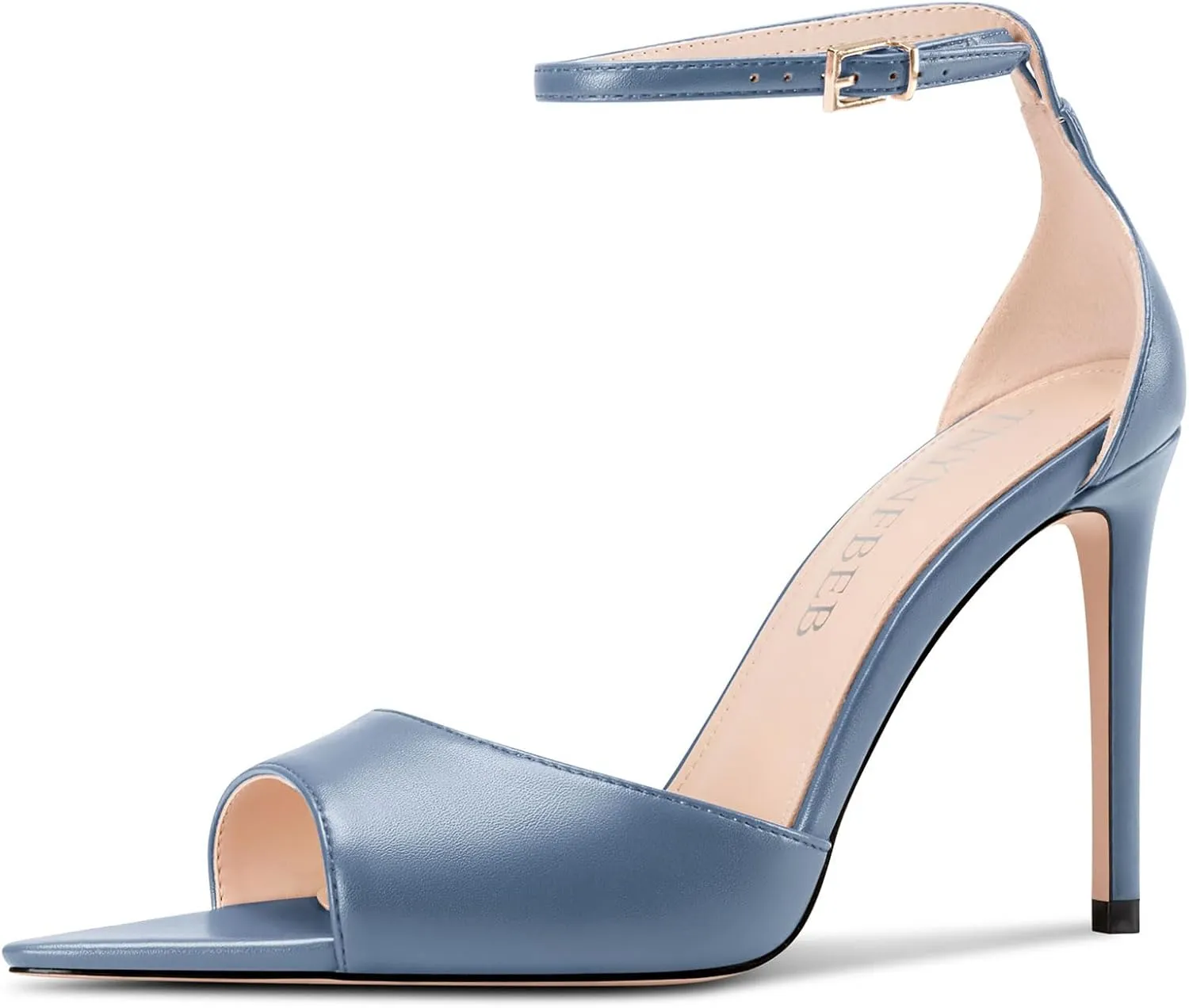 TNYNFBEB Womens Stiletto High Heel Open Toe Sandals Ankle Strap Buckle Prom Party Dress Cute Summer 3.9 Inches Heels