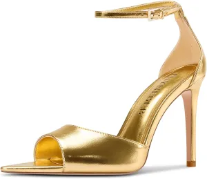 TNYNFBEB Womens Stiletto High Heel Open Toe Sandals Ankle Strap Buckle Prom Party Dress Cute Summer 3.9 Inches Heels