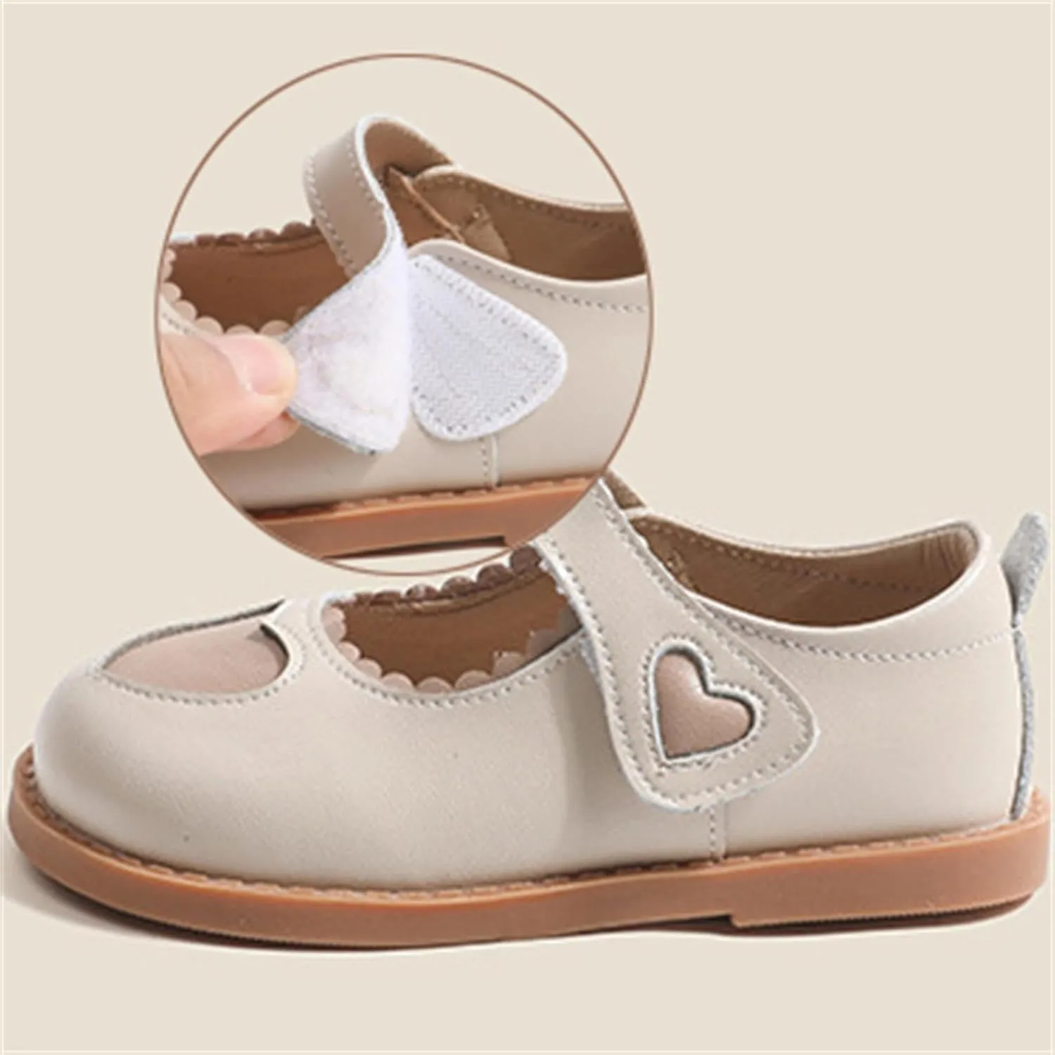 Toddler Little Girl's Sweet Heart Oxford Flats Princess Performance Dress Shoes Soft Sole Mary Janes