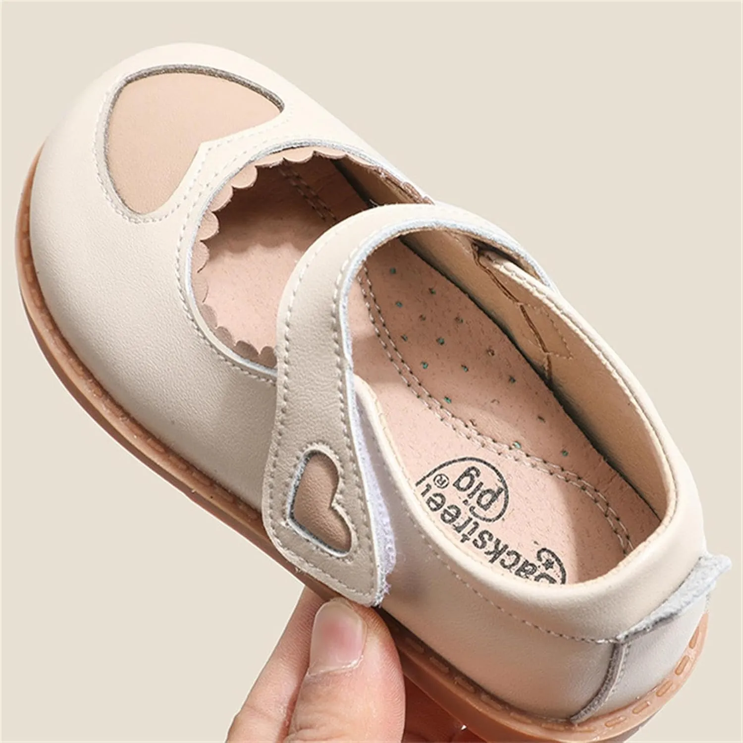 Toddler Little Girl's Sweet Heart Oxford Flats Princess Performance Dress Shoes Soft Sole Mary Janes