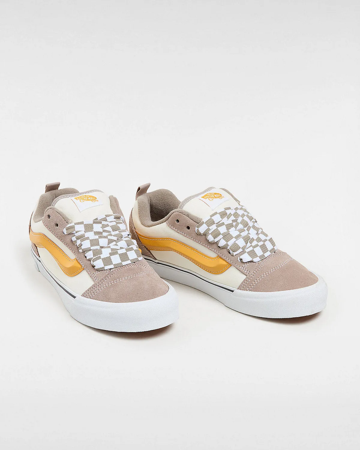VANS Unisex Knu Skool Mega Check Trainers - Grey / Marshmallow