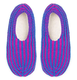 Verloop Chunky Rib Slippers - Magenta Cobalt