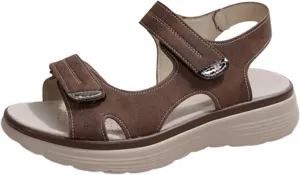 Walking Sandals Women Arch Support Dressy Summer Comfortable Orthopedic Sandals Wide Width Dress Shoes Soft Cushion Foam Wedges Comfy Recovery Hiking Sandal Non Slip Best Walking Shoes