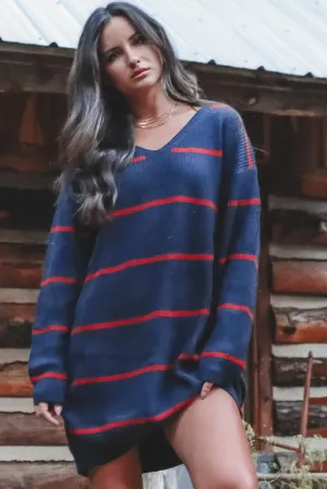 Wear Wherever Oversized Striped Sweater Dress