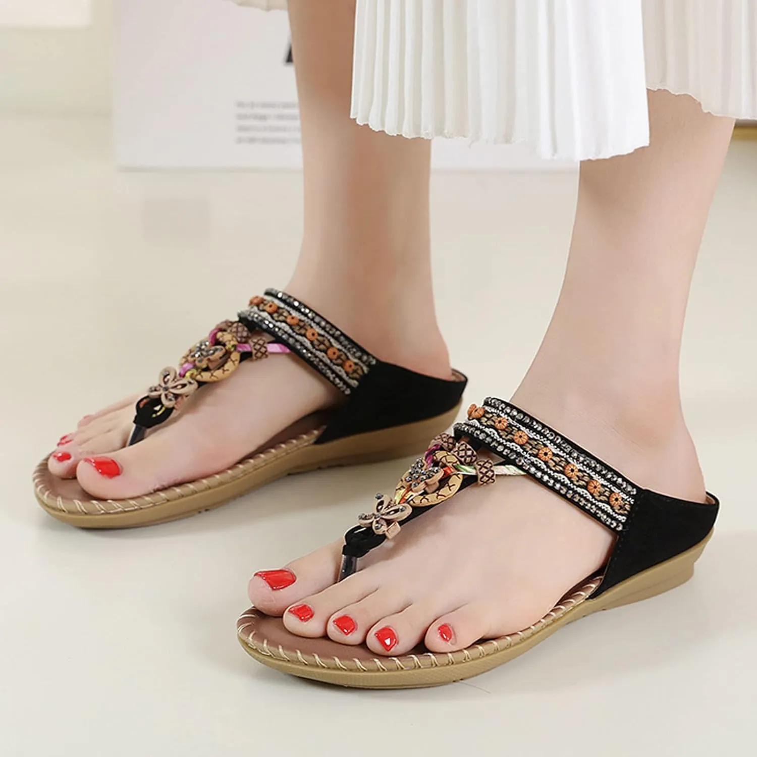 Wedges Sandals For Women Ladies Sandals Toe T Strap Bohemia Sandals Beach Shoes Womens Sandals Orthopedic Sandals