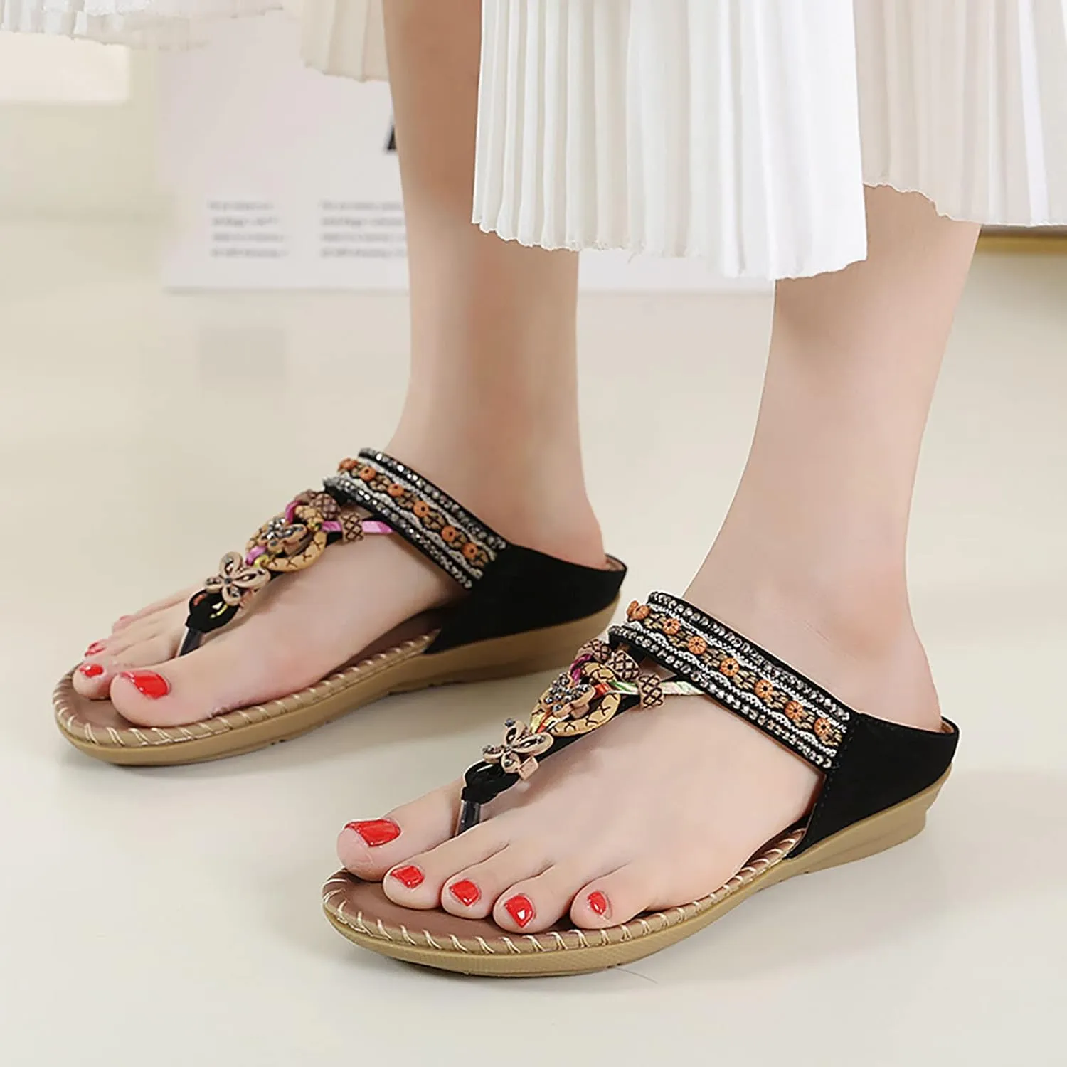 Wedges Sandals For Women Ladies Sandals Toe T Strap Bohemia Sandals Beach Shoes Womens Sandals Orthopedic Sandals