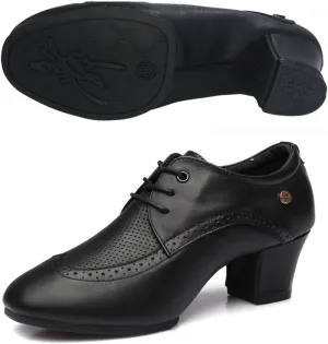 Women Ballroom Dance Shoes Non-Slip Split Sole Dance Shoes for Women Outdoor Tango Waltz Salsa Modern Dance Latin Dance Shoes Performance Shoes (Color : Black-5CM/1.96In, Size : 8)