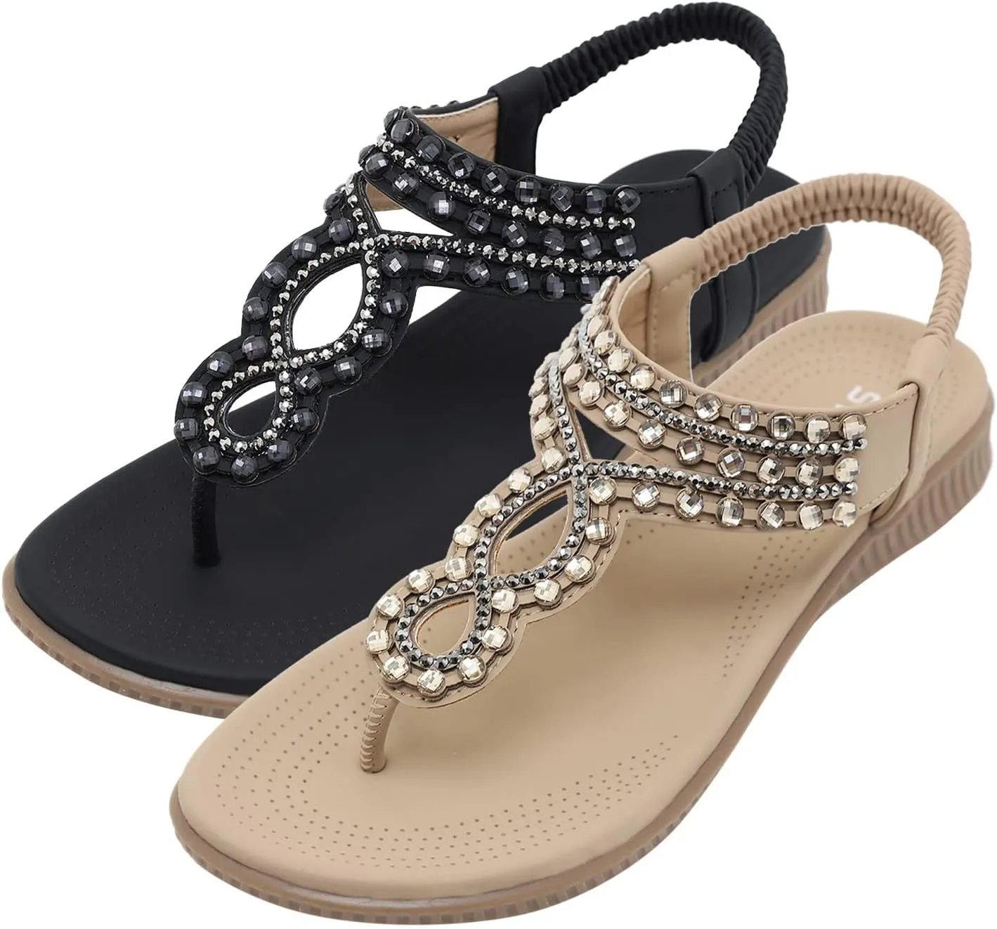 Women Sandals Fashion New Pattern Flat Bottom Comfortable Elastic Bland Beach Womens Shoes And Sandals