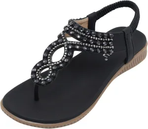 Women Sandals Fashion New Pattern Flat Bottom Comfortable Elastic Bland Beach Womens Shoes And Sandals