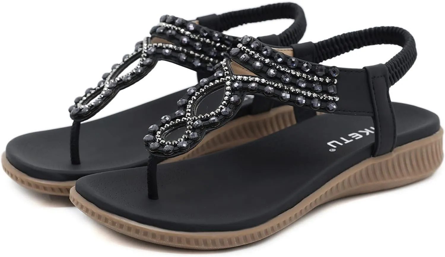 Women Sandals Fashion New Pattern Flat Bottom Comfortable Elastic Bland Beach Womens Shoes And Sandals