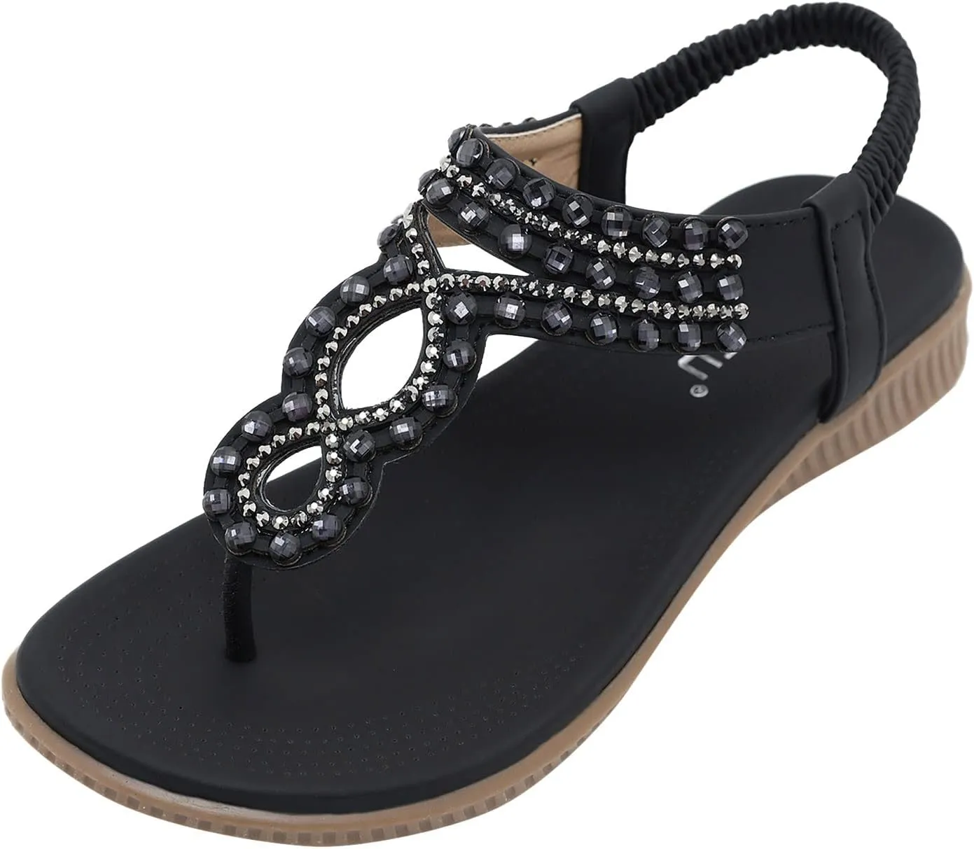 Women Sandals Fashion New Pattern Flat Bottom Comfortable Elastic Bland Beach Womens Shoes And Sandals