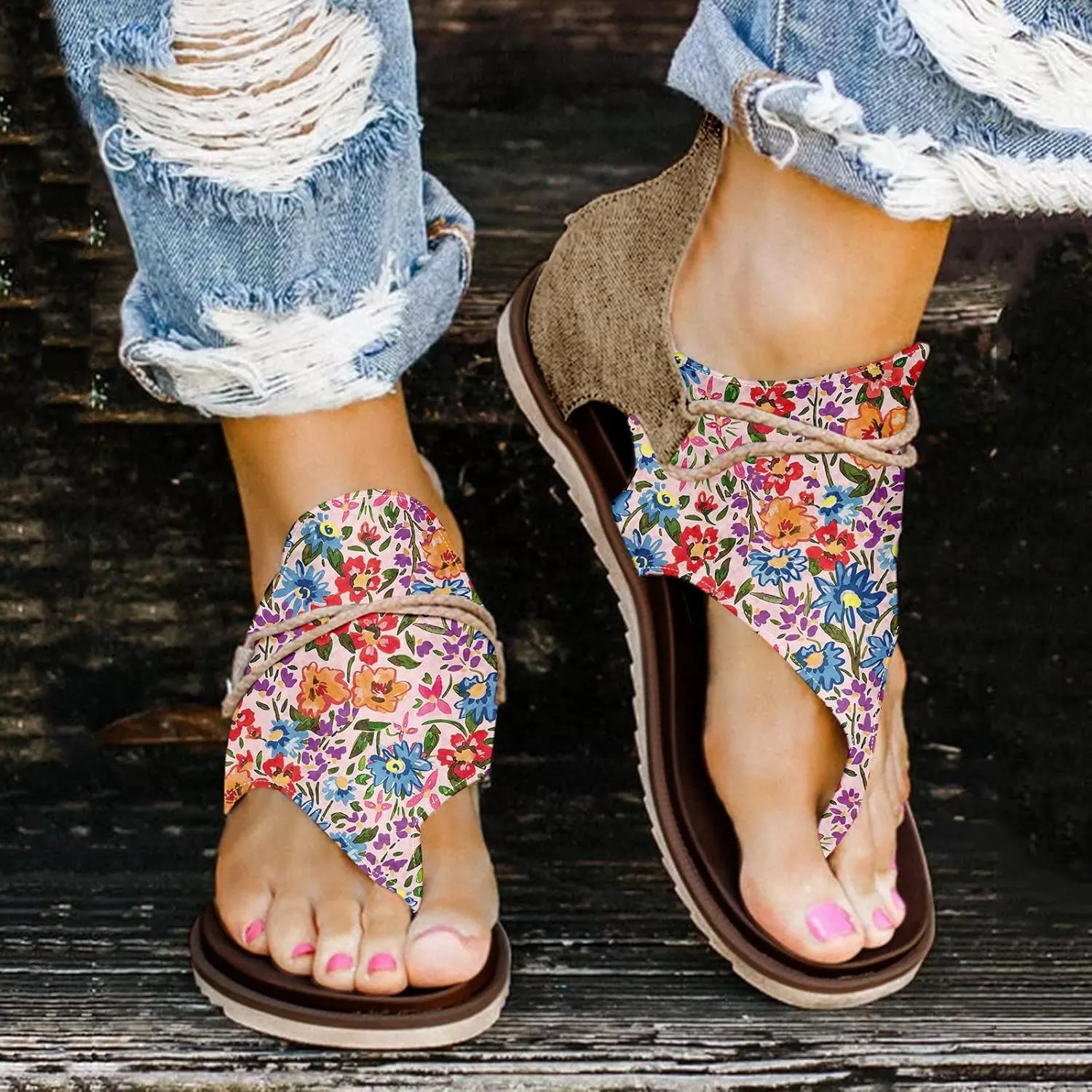 Women Sandals Flat Sandals for Women Casual Beach Shoes Comfortable Outgoing Slippers Orthopedic Sandals