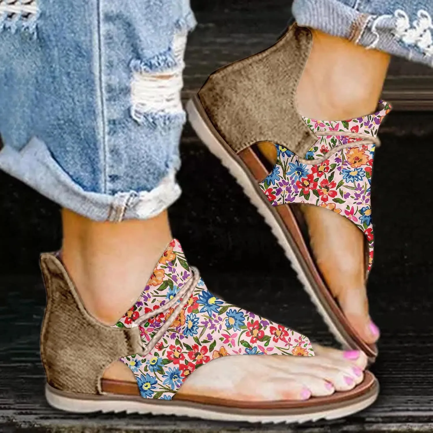 Women Sandals Flat Sandals for Women Casual Beach Shoes Comfortable Outgoing Slippers Orthopedic Sandals