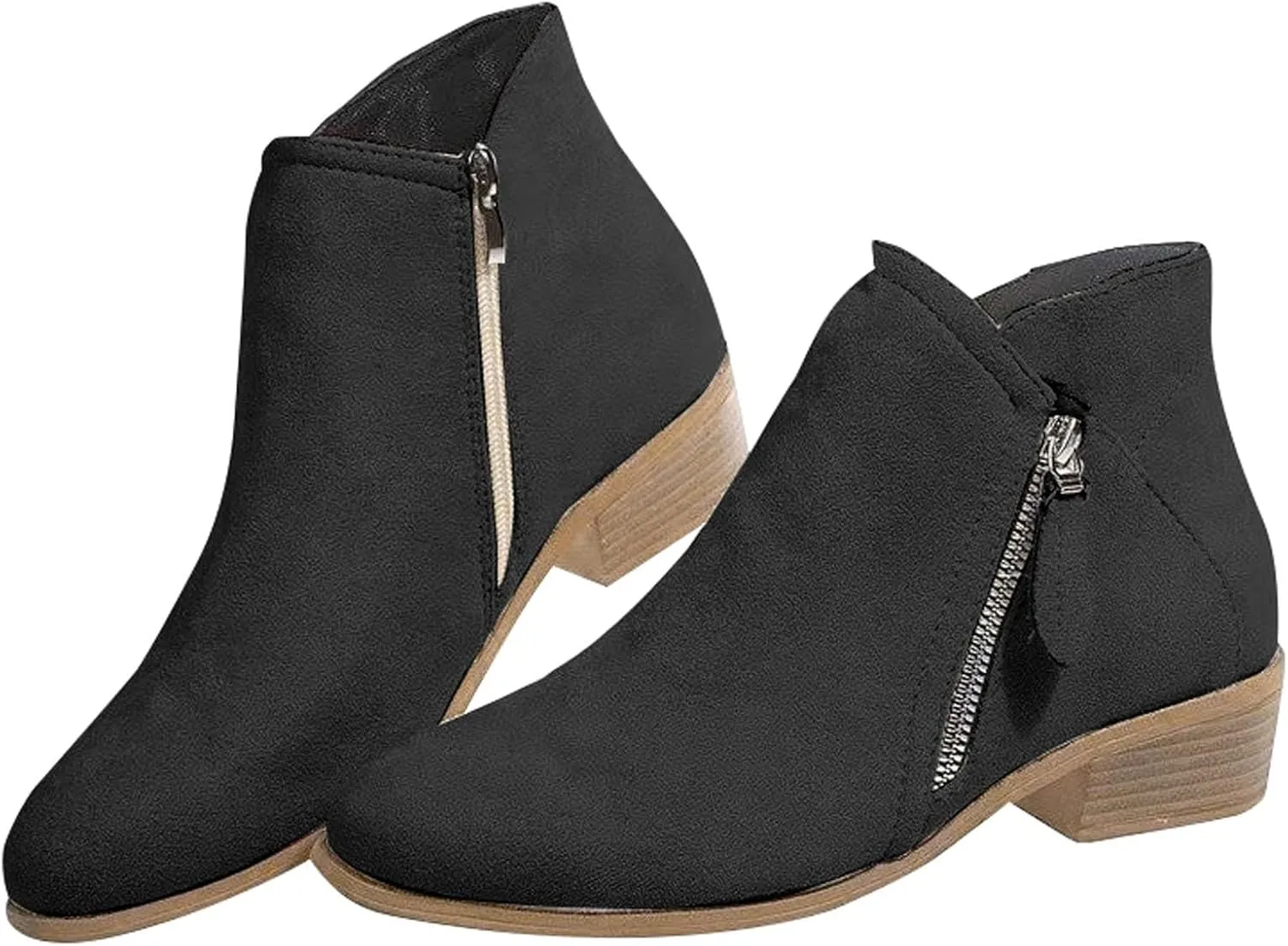 Women's Ankle Boots & Booties Low Heel Booties Short Boots for Women Hiking Boot Laces Men Comfy Casual Closed Back Chunky Low Heel Classic Pointed Toe