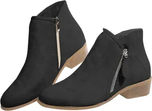 Women's Ankle Boots & Booties Low Heel Booties Short Boots for Women Hiking Boot Laces Men Comfy Casual Closed Back Chunky Low Heel Classic Pointed Toe
