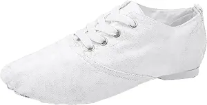 Women's Canvas Dance Shoes Tap Flex Canvas Tap Shoe Ballet Shoes for Women Adult Jazz Dance Sneaker