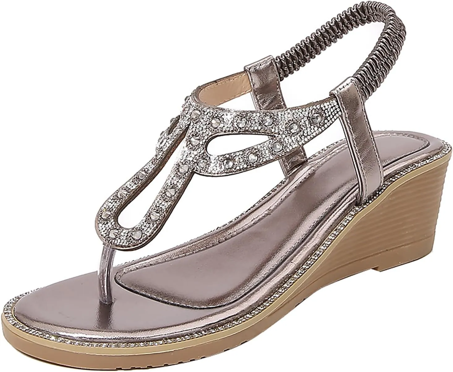 Womens Flip Flops Women's Sandals Ethnic Style Flip-flops Thick Bottom Wedge Heel Shoes Womens Orthopedic Shoes