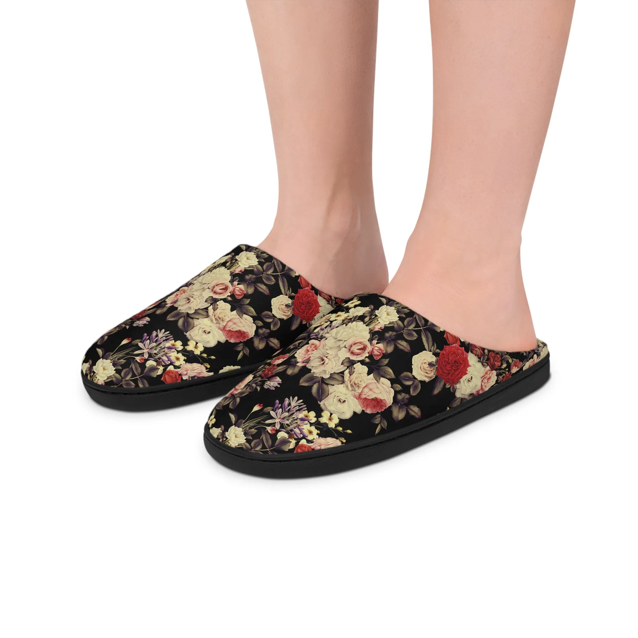 Women's Indoor Slippers - Blooms Dark Botanicals Collection