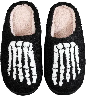 Women's Men's Bolt Happy Leopard Print Slippers Memory Foam Soft Plush Slippers Warm Non-Slip Home Shoes