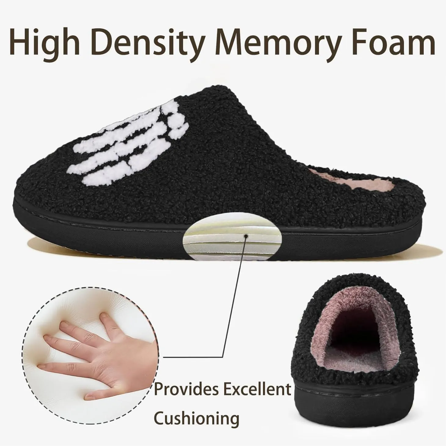 Women's Men's Bolt Happy Leopard Print Slippers Memory Foam Soft Plush Slippers Warm Non-Slip Home Shoes