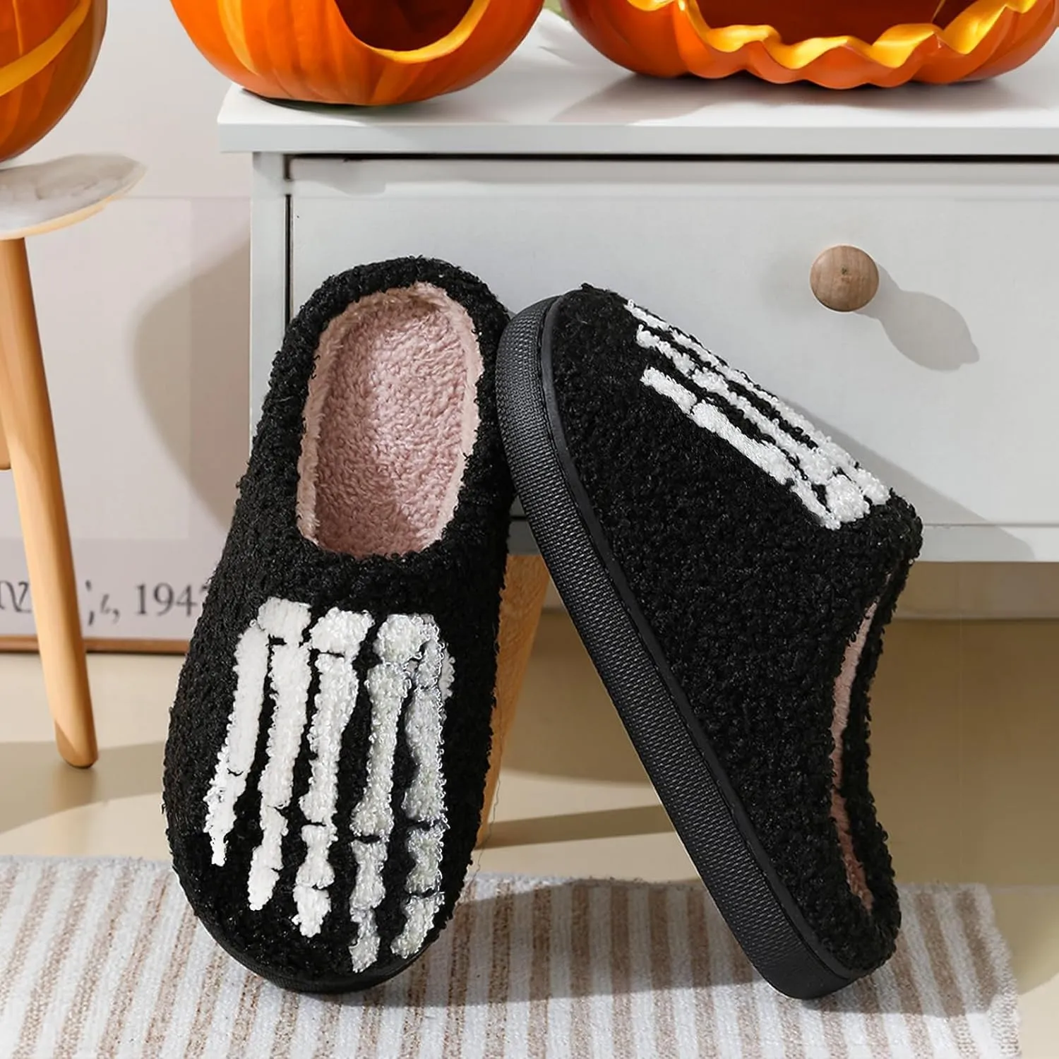 Women's Men's Bolt Happy Leopard Print Slippers Memory Foam Soft Plush Slippers Warm Non-Slip Home Shoes