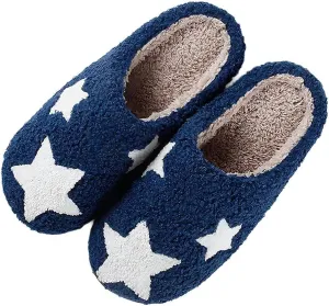 Women's Men's Bolt Happy Leopard Print Slippers Memory Foam Soft Plush Slippers Warm Non-Slip Home Shoes